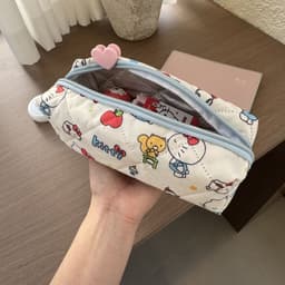 Bóp viết/ Túi bút vải dễ thương/ Túi đựng mỹ phẩm họa tiết dễ thương có khóa kéo tiện lợi 6