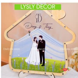 Tranh Rót Cát Ngày Cưới Ngôi Nhà Nấm Thiết Kế Đẹp Theo Yêu Cầu 6
