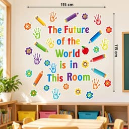 Decal Dán Tường Trí Anh Trang Trí Lớp Học Tiếng Anh, Phòng Bé Mầm Non, Cầu Vồng, Cây Yêu Thương, 6 Mẫu (N033) 6