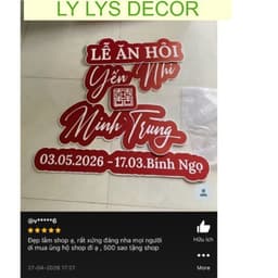 Bảng tên dâu rể ngày cưới, bảng tên đám cưới trang trí gia tiên. LY LYS DECOR 9
