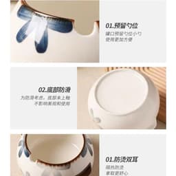 Hũ Sứ Đựng Mỡ Liễn Đựng Gia Vị 1200ml Có Tai Cầm Tiện Lợi Kiểu Vỏ Sò Chất Liệu Gốm Sứ An Toàn Cho Sức Khỏe VOICON-[DA72] 9