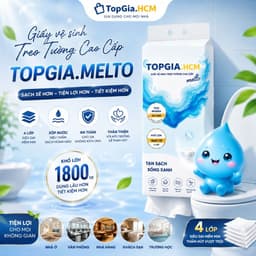 Giấy vệ sinh 1800 tờ treo tường cao cấp TopGia Melto, 4 lớp dập vân 4D, mềm mịn, an toàn và tiện lợi cho gia đình. 2