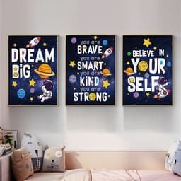 Bộ 3 Tranh Treo Tường Cho Bé Màu Sắc Sặc Sỡ Poster Cảm Hứng Tiếng Anh Trang Trí Góc Đọc Sách Phòng Học Tại Nhà 1