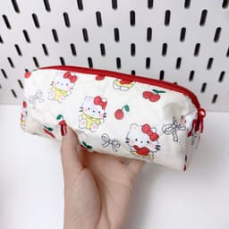 Bóp viết/ Túi bút vải dễ thương/ Túi đựng mỹ phẩm họa tiết dễ thương có khóa kéo tiện lợi 3