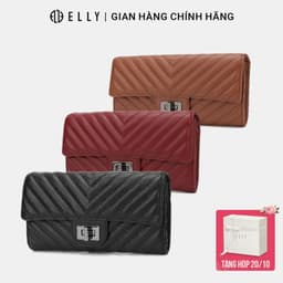 [Tặng hộp 20.10] Ví nữ ELLY EV100 da thật cao cấp ví cầm tay dài thời trang chính hãng 1