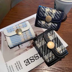 VÍ NỮ MINI DÁNG GẬP HỌA TIẾT TWEED – NHỎ GỌN, XINH XẮN, TIỆN DỤNG A214 1