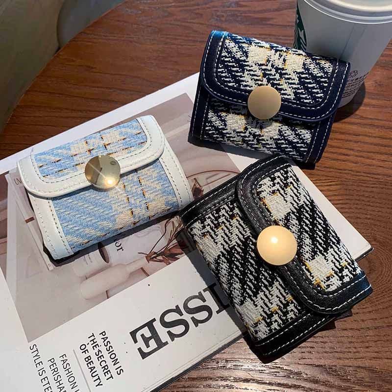 VÍ NỮ MINI DÁNG GẬP HỌA TIẾT TWEED – NHỎ GỌN, XINH XẮN, TIỆN DỤNG A214