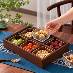 Khay Đựng Mứt Tết, Hạt Khô,Bánh Kẹo Sang Trọng 4 Ngăn ,6 Ngăn Mẫu Mơi 2027 3
