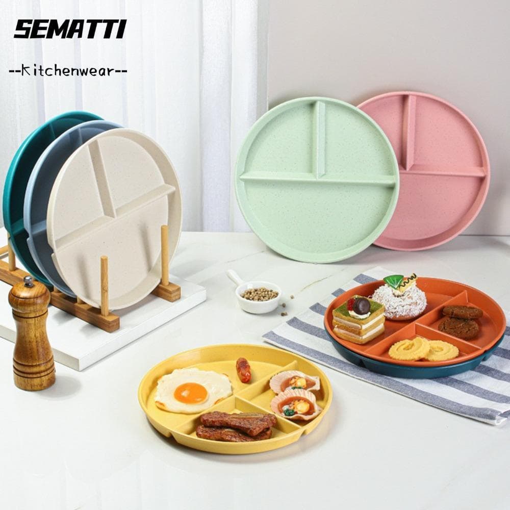 Combo 5 Dĩa nhựa Chia 3 ngăn Dùng ăn vặt - ăn kiên nhựa an toàn có thể dùng cho lò vi sóng home1511