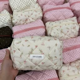 Pouch Nhiều Ngăn Chần Bông Size Lớn Túi Trang Điểm Có Ngăn Cọ Riêng Đựng Mỹ Phẩm Du Lịch Xinh T51 3
