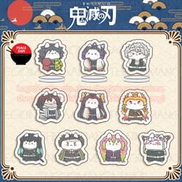 (mua 1 tặng 1) (3CM) Mô hình standee KIMETSU NO YAIBA TRỤ ver NEKO tượng anime chibi mica trưng bày 1