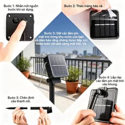 Đèn Led Trang Trí Năng Lượng Mặt Trời Hoàng Kim Dài 12m Gồm 100 Bóng Tròn, Tấm Pin Cao Cấp Có-89 9