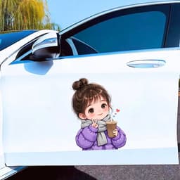 Decal Dán Xe Hơi Hình Bé Gái Chibi Dễ Thương Chống Thấm Nước - Tem Dán Trang Trí Ô Tô Nổi Bật 6