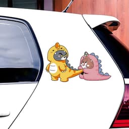 HỎA TỐC Decal Dán Xe Hơi Hình Tom Và Jerry Mặc Áo Khủng Long Hài Hước Chống Thấm Nước - Tem Dán Trang Trí Ô Tô Độc Lạ. 1