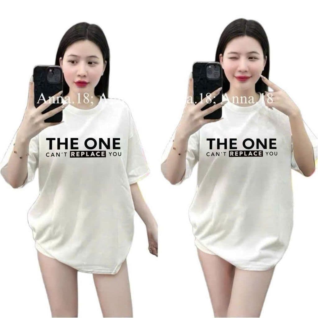 (  Áo Thun MỎNG )  Áo Thun Cotton Form Oversize Unisex Nam Nữ Đơn Giản Basic Mặc Hằng Ngày chữ THE ONE