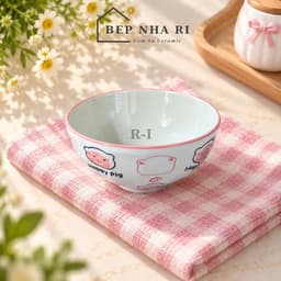 Bộ Bát Đĩa Gốm Sứ Họa Tiết Heo Hồng CAO CẤP Dùng Cho Bàn Ăn Gia Đình Dễ Thương Đáng Yêu, Quà Tặng Ý Nghĩa 6