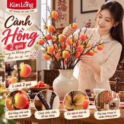 Cành Hồng Nhân Tạo Tết: Trang Trí Phòng Khách Rực Rỡ Với Hoa Giả Bình Hoa Đẹp Ngày Tết 4