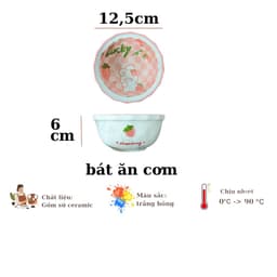 Bộ Bát Đĩa gốm sứ họa tiết Thỏ Hồng LUCKY - DỄ THƯƠNG DÀY DẶN 3