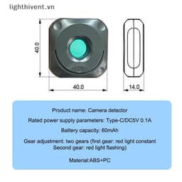 [lighthivent] Máy dò hồng ngoại Camera ẩn Máy quét chống nhìn trộm phản hồi nhanh Di động để thuê chuyến công tác Bảo vệ quyền riêng tư căn hộ (VN) 8