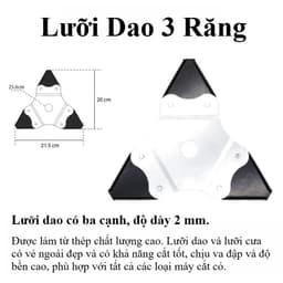 Lưỡi Cắt Cỏ 3 Cánh Răng Cưa SK5 230mm – Dao Phát Cỏ Siêu Bén Cho Máy Cắt Cỏ 8