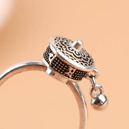 Nhẫn Om Mani Padme Hum Bát Nhã Tâm Kinh Khắc Chú Lục Tự Đại Minh Xoay Tròn Phong Thủy Phong Cách Phật Giáo Cổ Điển 2