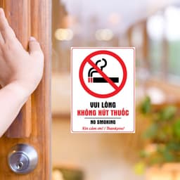 [Hỏa Tốc] Decal Dán "Vui Lòng Không Hút Thuốc - No Smoking" Chống Thấm Nước, Bền Đẹp 3