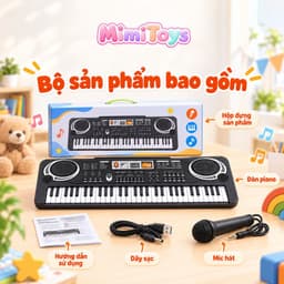 Đàn Piano Điện Tử 61 Phím Thông Minh Cho Trẻ Em MimiToys - Có Mic, Sạc Và 16 Tone Nhạc, 1 Loa Nhiều Chức Năng 9