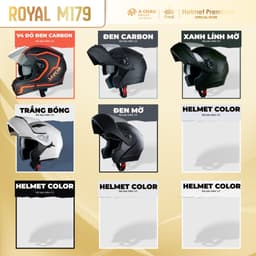 [Full Màu] Mũ Bảo Hiểm Fullface Lật Hàm Royal M179 L/XL/XXL Thời Trang Đi Phượt Nam Nữ An Toàn 2