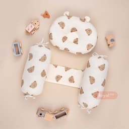 Bộ gối chặn bông vải muslin cao cấp chống giật mình cho bé sơ sinh - Gối lõm chống bẹp đầu cho bé hàng Việt Nam 1