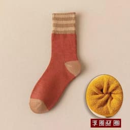 Bộ 5 Đôi Tất Kẻ Lót Lông Vintage Mềm Mại, Siêu Dày Giữ Ấm Tuyệt Vời Cho Mùa Lạnh (sẵn) 🌸🌸🌸 VOICON-[TV01] 7