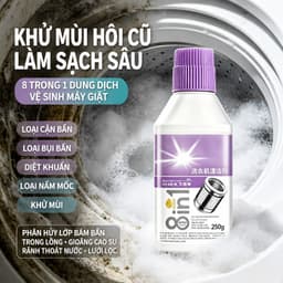 Nước Tẩy Rửa Máy Giặt / Bột Tẩy Cặn Và Khử Mùi Lồng Giặt 3 Trong 1 / Nhẹ Nhàng Với Máy / Không Cần Tháo Rời Hoặc Xả Lại 3