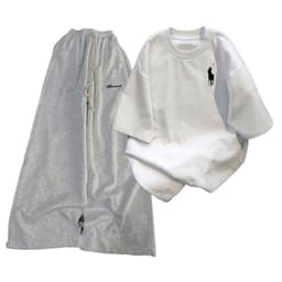 < Rẻ Vô Địch > Sét đồ quần dài da cá Xám đậm chữ kí + mix áo phông Thêu ngựa hót trend trẻ trung PUER -thoitrang96 5