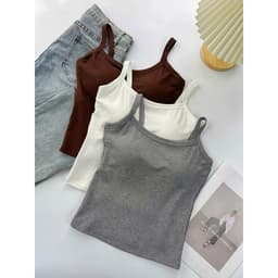 <  Kèm Đệm Mút > Áo 2 dây có mút ngực chất tăm lạnh , áo hai dây nữ hình mèo Đơn giản CATTINGER 9