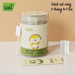 Que Tưa Lưỡi, Rơ Lưỡi Wai Cho Bé Từ 0-2 Tuổi Bông Kháng Khuẩn, Hộp 30 que - Timikid 4