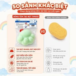 Bông Tắm Tạo Bọt Cho Bé, Mút Tắm Bọt Biển Mềm Mại, An Toàn Cho Da Bé - Timikid 6
