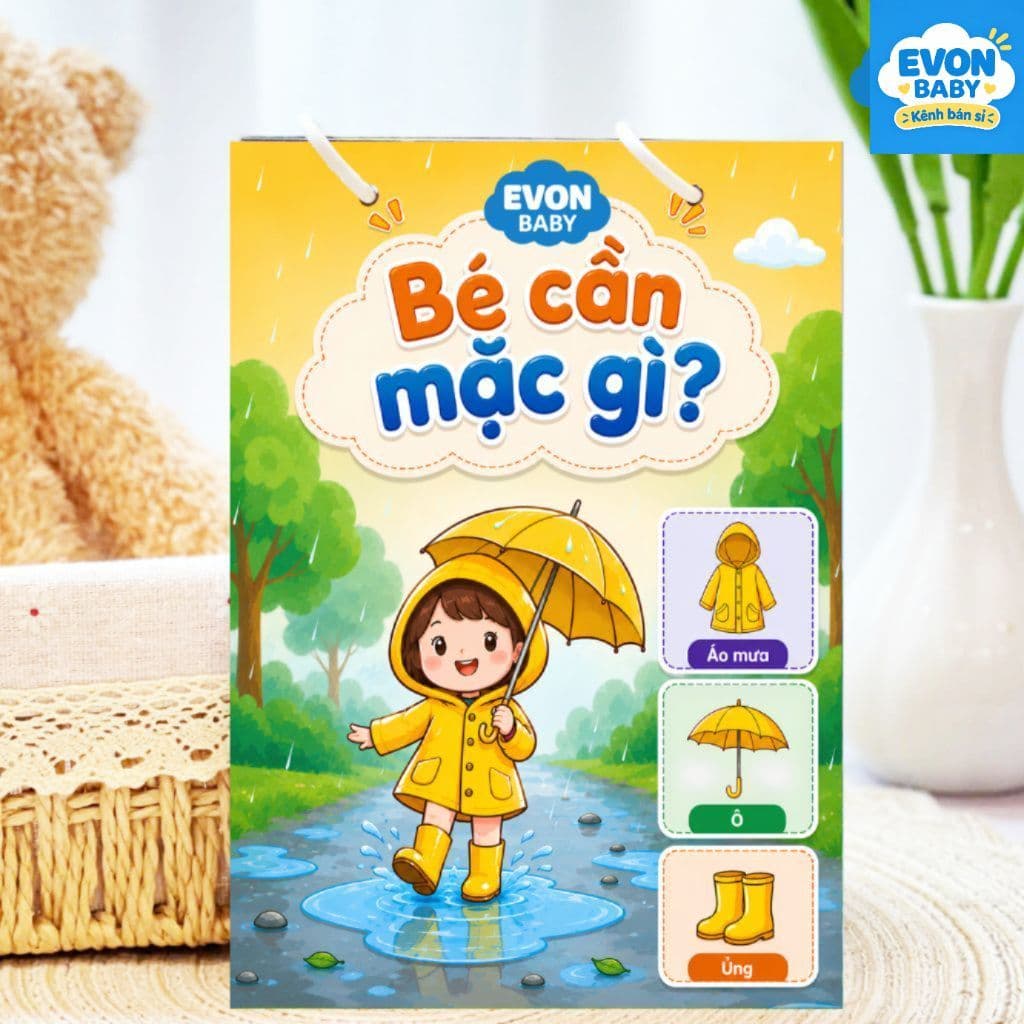 Thẻ Flash EVON BABY dạy bé tập nói - Bé CẦN MẶC GÌ?