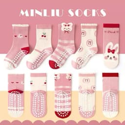 "Mua sét 10 đôi tất chống trơn cho bé trai và gái từ 1-8 tuổi, thiết kế đáng yêu và chất lượng cao!" 9