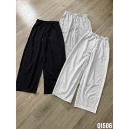 (freesize 39-50kg ) Quần Nữ Ống Rộng Chất Liệu da cá  Cạp Chun Có Dây Rút  Chiều Dài 95cm -chang3158 1