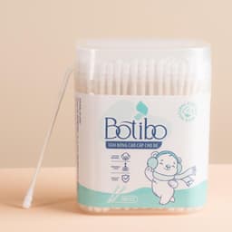 (Combo 5) Tăm bông trẻ em Botibo kids kháng khuẩn ( hộp 200 que lõi giấy) cho bé sơ sinh ngoáy tai, mũi BOTIBO KIDS 3