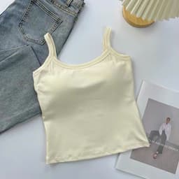 <  Kèm Đệm Mút > Áo 2 dây có mút ngực chất tăm lạnh , áo hai dây nữ 6