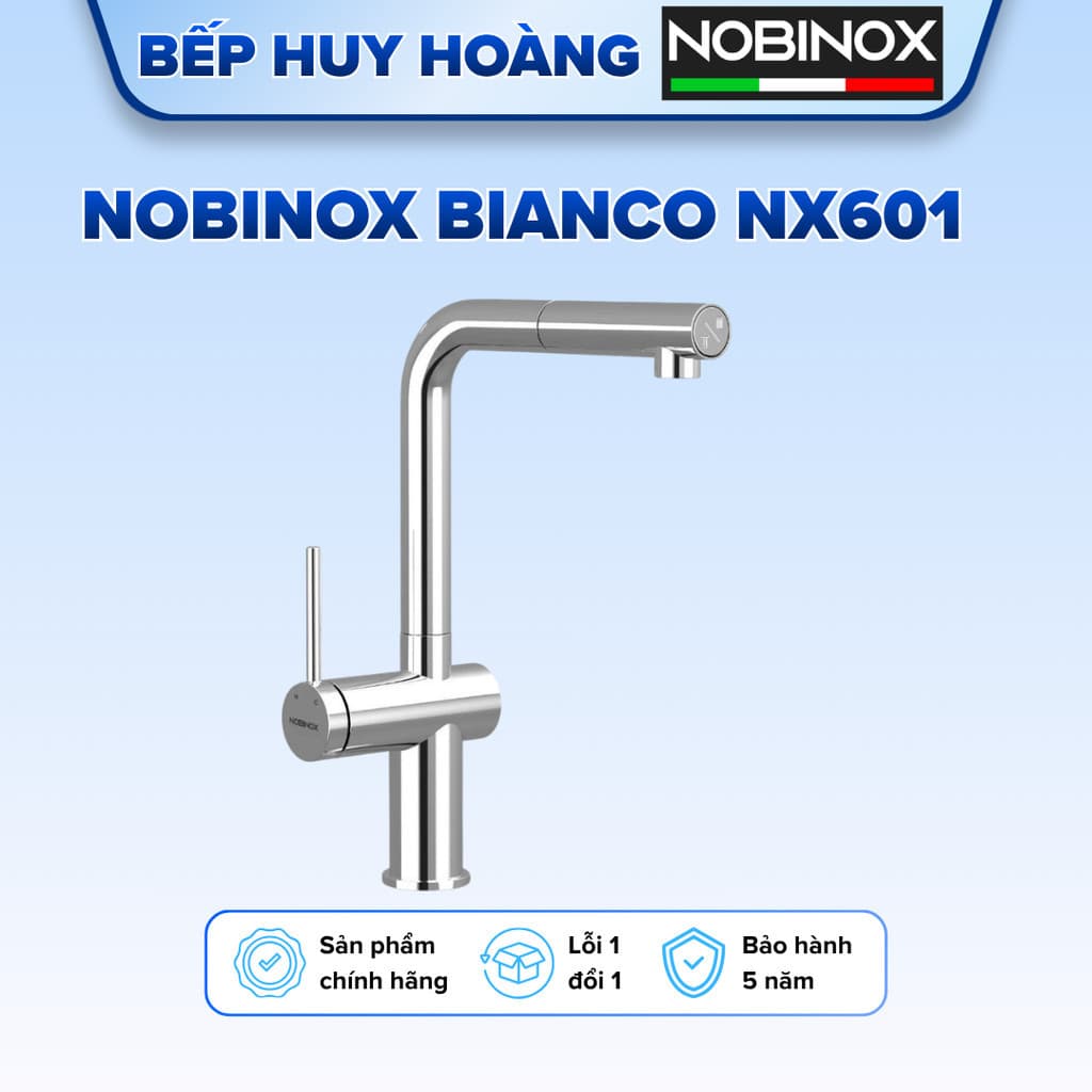 VÒI RỬA BÁT DÂY RÚT NOBINOX BIANCO NX601 | HÀNG CHÍNH HÃNG