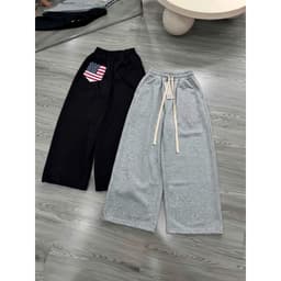 [ Rẻ Vô Địch ] Quần dài thêu chữ ký Unisex chất nỉ ống suông theu xù lá cờ mỹ hót quanh năm 6
