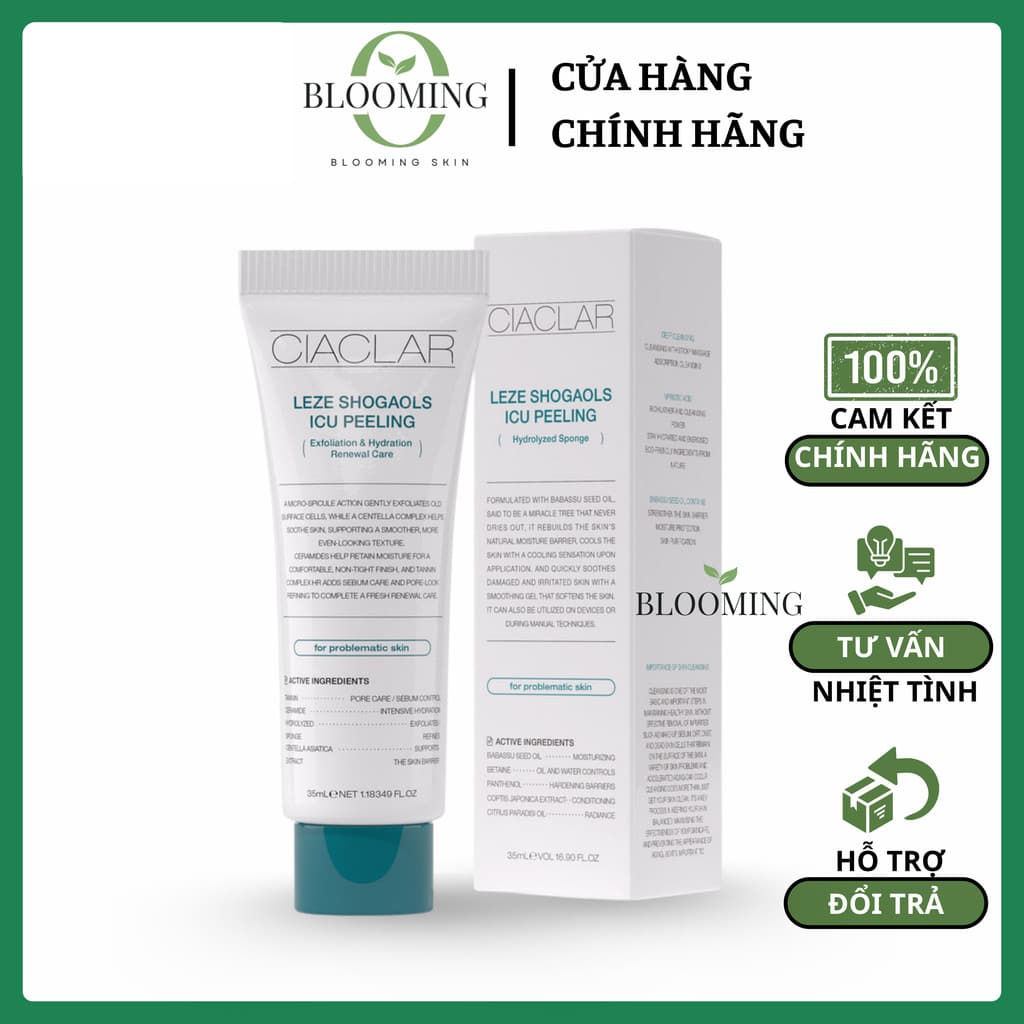 Kem Tẩy Da Chết Căng Bóng Da Ciaclar Shogaols ICU Peeling Tái Tạo & Thu Nhỏ Lỗ Chân Lông 30ml
