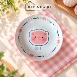 Bộ Bát Đĩa Gốm Sứ Họa Tiết Heo Hồng CAO CẤP Dùng Cho Bàn Ăn Gia Đình Dễ Thương Đáng Yêu, Quà Tặng Ý Nghĩa 8