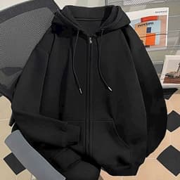 Áo Khoác Hoodie Nữ Zip Nỉ Cổ Cao Thêu Xù Form Rộng Unisex M031 - CLUB CLUB -  xuongmaythubio998 3