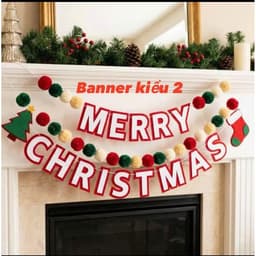 Bảng gỗ và banner dây đồ trang trí cửa hàng giáng sinh rực rỡ 8