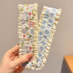 Miếng Dán Tóc Mái Nữ Kiểu Hàn Hoa Nhí Xinh Xắn, Băng Đô Velcro Giữ Tóc Gọn Gàng Khi Makeup Rửa Mặt 4