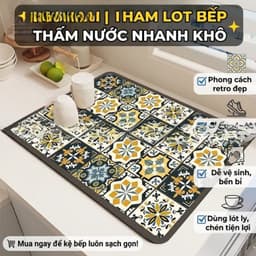 Thảm Lót Máy Lọc Nước [TT] Siêu Thấm Hút,Chống Trượt Hiệu Quả,dễ Dàng Vệ Sinh,Dùng Cho Bàn Ăn,Bếp,Bồn Rửa 4