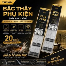 Thẻo lưỡi đôi Try&V, thẻo săn hàng, phù hợp cho ae câu dịch vụ, tự nhiên ( 20 cặp thẻo mỗi hộp) 2