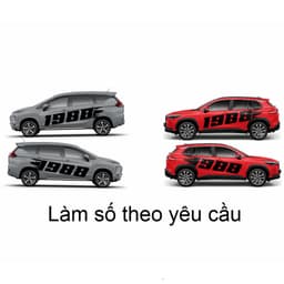 Tem năm sinh dán ô tô. dán mọi form xe, 1 bộ 2 bên. tem đen 3 lớp chống nước ( SL : 1 bộ đủ dán 2 bên 30.x150cm) (D4501) 7